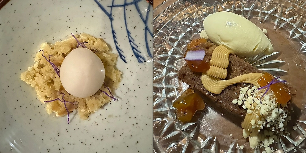 Allergy-friendly dessert (right). Dessert (left).