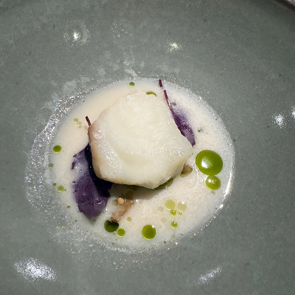 One of our favorite dishes of the night, perfectly cooked halibut.