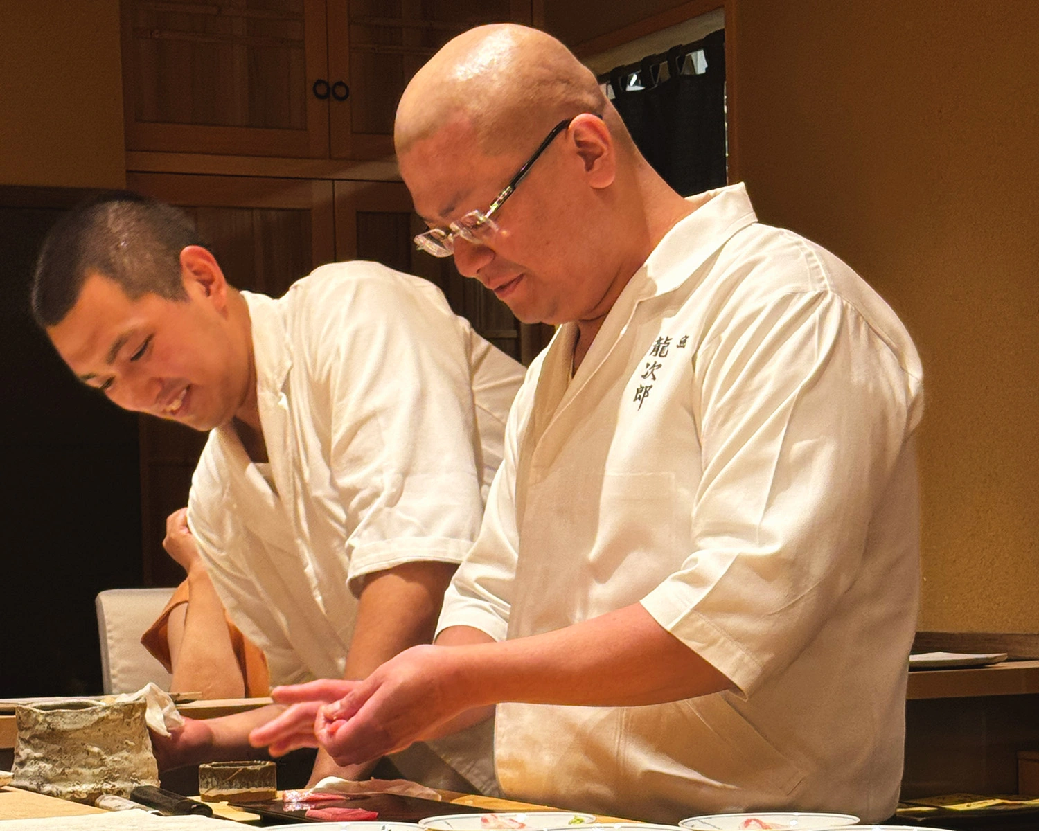 Chef Nakamura and his itamae.